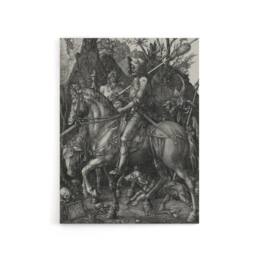 "Artery8 Knight Death & the Devil Albrecht Durer Canvas Wall Art Print in Grey - Size: W12"" x H16""" - thumbnail 1