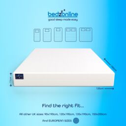 Bedzonline 3FT E-Comfort Memory Foam Mattress - Breathable, Medium-Firm, 5-Zone Support for Restful Sleep in White - Size: Single - thumbnail 2