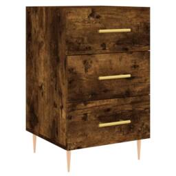 Berkfield Home Bedside Cabinet Smoked Oak 40x40x66 cm Engineered Wood in Brown - Size: 40 x 40 x 66 cm - thumbnail 1