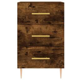 Berkfield Home Bedside Cabinet Smoked Oak 40x40x66 cm Engineered Wood in Brown - Size: 40 x 40 x 66 cm - thumbnail 5