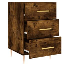Berkfield Home Bedside Cabinet Smoked Oak 40x40x66 cm Engineered Wood in Brown - Size: 40 x 40 x 66 cm - thumbnail 7