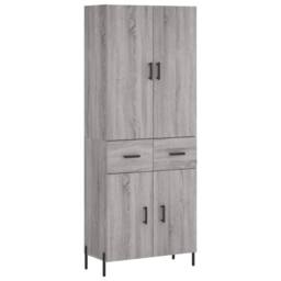 Berkfield Home Highboard Grey Sonoma 69.5x34x180 cm Engineered Wood - thumbnail 3