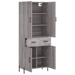 Berkfield Home Highboard Grey Sonoma 69.5x34x180 cm Engineered Wood - thumbnail 4