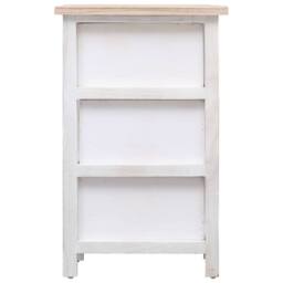 Berkfield Home Side Cabinet 35x25x57 cm Paulownia Wood in White - Size: 35 x 25 x 57 cm - thumbnail 1