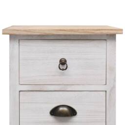 Berkfield Home Side Cabinet 35x25x57 cm Paulownia Wood in White - Size: 35 x 25 x 57 cm - thumbnail 6