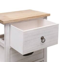 Berkfield Home Side Cabinet 35x25x57 cm Paulownia Wood in White - Size: 35 x 25 x 57 cm - thumbnail 5
