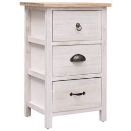 Berkfield Home Side Cabinet 35x25x57 cm Paulownia Wood in White - Size: 35 x 25 x 57 cm - thumbnail 2