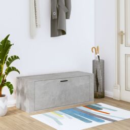 Berkfield Home Wall Shoe Cabinet Concrete Grey 100x35x38 cm Engineered Wood - Size: 100 x 35 x 38 cm