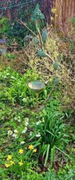 Inspirational Gifting Bird Bath on Stake with Decorative Leaves in Green - thumbnail 2