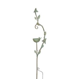 Inspirational Gifting Bird Bath on Stake with Decorative Leaves in Green - thumbnail 5