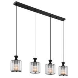 Netlighting Jordana Bar Pendant Ceiling Light Matt Black 4x E27 - thumbnail 2