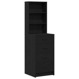 Berkfield Home 2 Piece Dressing Table Set with LED Black Engineered Wood - thumbnail 5