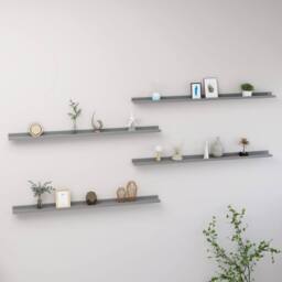 Berkfield Home Wall Shelves 4 pcs Grey 115x9x3 cm - Size: 115 x 9 x 3 cm - thumbnail 2