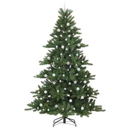 Berkfield Home Artificial Hinged Christmas Tree with 300 LEDs 240 cm PVC in Green - thumbnail 4