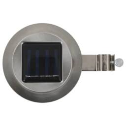 Berkfield Home Outdoor Solar Lamps 6 pcs LED Round 12 cm White in Silver - thumbnail 4