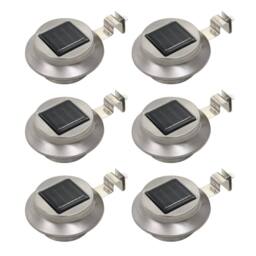 Berkfield Home Outdoor Solar Lamps 6 pcs LED Round 12 cm White in Silver - thumbnail 2