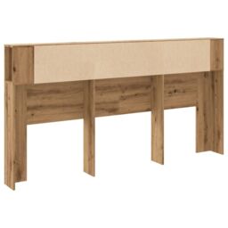 Berkfield Home Headboard Cabinet Artisian Oak 200x18.5x102.5 cm Engineered Wood in Brown - thumbnail 6