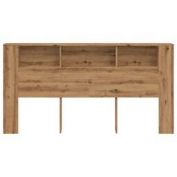 Berkfield Home Headboard Cabinet Artisian Oak 200x18.5x102.5 cm Engineered Wood in Brown - thumbnail 4