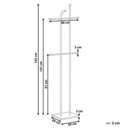 Wyld and Coco Silver Two-Pole Coat Rack 162cm Freestanding 6-Hook - thumbnail 4