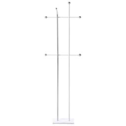 Wyld and Coco Silver Two-Pole Coat Rack 162cm Freestanding 6-Hook - thumbnail 3