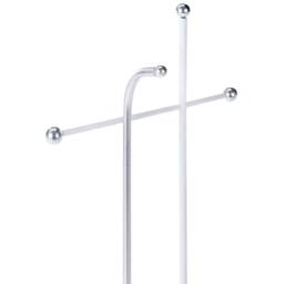 Wyld and Coco Silver Two-Pole Coat Rack 162cm Freestanding 6-Hook - thumbnail 5