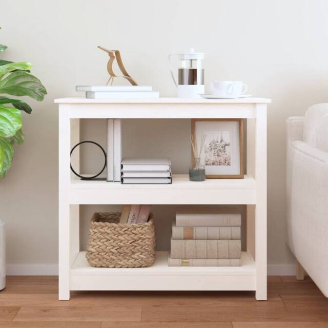 Berkfield Home Beautiful Console Table White 80x40x74 cm Solid Wood Pine - Size: 80 x 40 x 74 cm - image 1