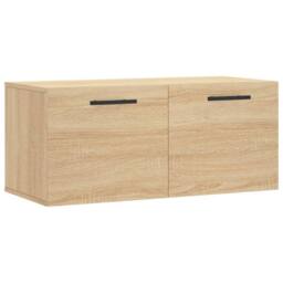 Berkfield Home Wall Cabinet Sonoma Oak 80x36.5x35 cm Engineered Wood in Light Brown - thumbnail 1