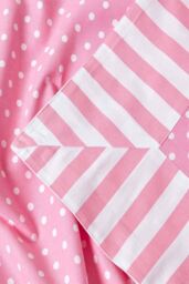 Homescapes Cotton Polka Dots & Stripes Sofa Throw in Pink - Size: 150 cm x 200 cm - thumbnail 5