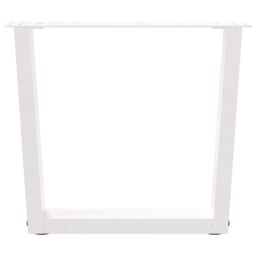 Berkfield Home Dining Table Legs V-Shape 2 pcs White 50x(42-43.3) cm Steel - thumbnail 3