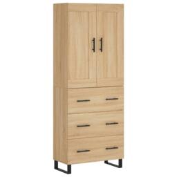 Berkfield Home Highboard Sonoma Oak 69.5x34x180 cm Engineered Wood in Brown - thumbnail 2