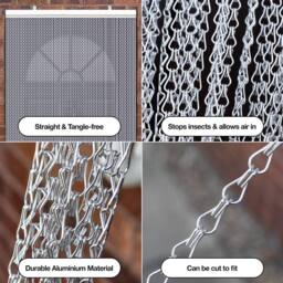 Vermatik Aluminium Silver Fly Screen Curtains Metal Door Fly Screens - thumbnail 2