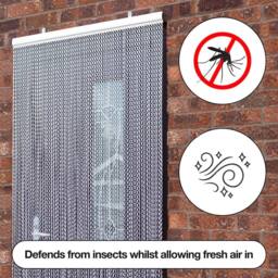 Vermatik Aluminium Silver Fly Screen Curtains Metal Door Fly Screens - thumbnail 3