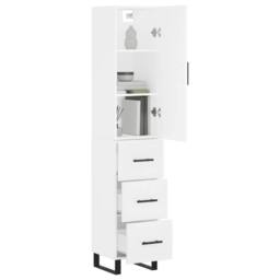 Berkfield Home Highboard White 34.5x34x180 cm Engineered Wood - thumbnail 3