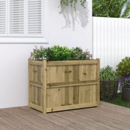 Berkfield Home Garden Planter 90x50x70 cm Impregnated Wood Pine in Brown - Size: 90 x 50 x 70 cm