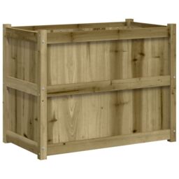Berkfield Home Garden Planter 90x50x70 cm Impregnated Wood Pine in Brown - Size: 90 x 50 x 70 cm - thumbnail 2
