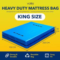 volila Mattress Bag - Waterproof & Heavy-Duty Mattress Moving Bag in Blue - Size: Large - thumbnail 2