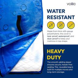 volila Mattress Bag - Waterproof & Heavy-Duty Mattress Moving Bag in Blue - Size: Large - thumbnail 6
