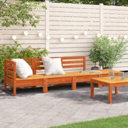 Berkfield Home Garden Sofa 4-Seater Wax Brown Solid Wood Pine