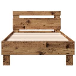 Berkfield Home Old Wood Bed Frame 90x190 cm - Made from Engineered Wood in Brown - thumbnail 6