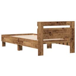Berkfield Home Old Wood Bed Frame 90x190 cm - Made from Engineered Wood in Brown - thumbnail 8