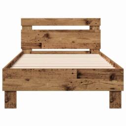 Berkfield Home Old Wood Bed Frame 90x190 cm - Made from Engineered Wood in Brown - thumbnail 5