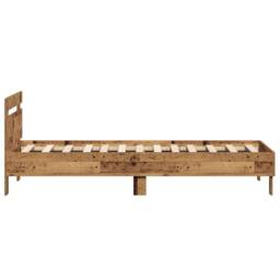 Berkfield Home Old Wood Bed Frame 90x190 cm - Made from Engineered Wood in Brown - thumbnail 7