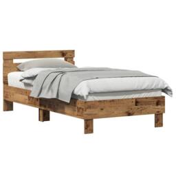 Berkfield Home Old Wood Bed Frame 90x190 cm - Made from Engineered Wood in Brown - thumbnail 3