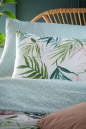 Furn Bali Palm Botanical Reversible Duvet Cover Set in Green - Size: King - thumbnail 3