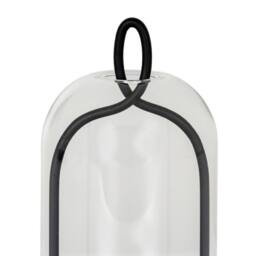 Lemon Pavilion Furniture and Decor Nyx Medium Candle Holder with Glass Cloche - L10 x W10 x H19 cm Black - thumbnail 3