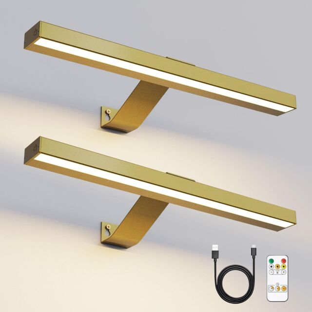 Harper Living 2 Packs Picture lights Rechargeable Gold, Cordless Picture light in Gold - image 1