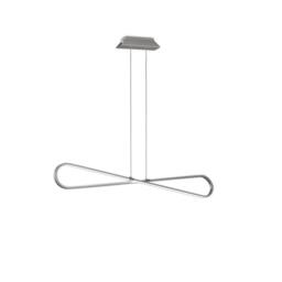 Netlighting Bucle Pendant 42W LED 3000K 3650lm Polshied Chrome White White Acrylic in Silver