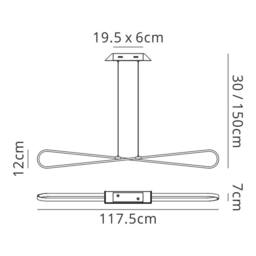 Netlighting Bucle Pendant 42W LED 3000K 3650lm Polshied Chrome White White Acrylic in Silver - thumbnail 2