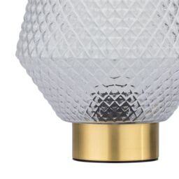 First Choice Lighting Set of 2 Porter - Battery Operated Satin Brass Lamps Clear Tex Glass in Gold - thumbnail 5