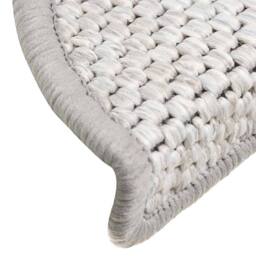 Berkfield Home Stair Mats Self-adhesive Sisal-Look 15 pcs 56x17x3 cm Platina in Beige - Size: Medium - thumbnail 7